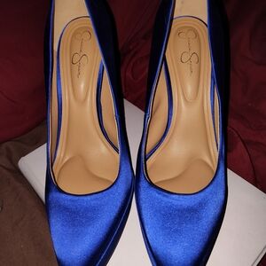 Jessica Simpson Blue Satin Pumps